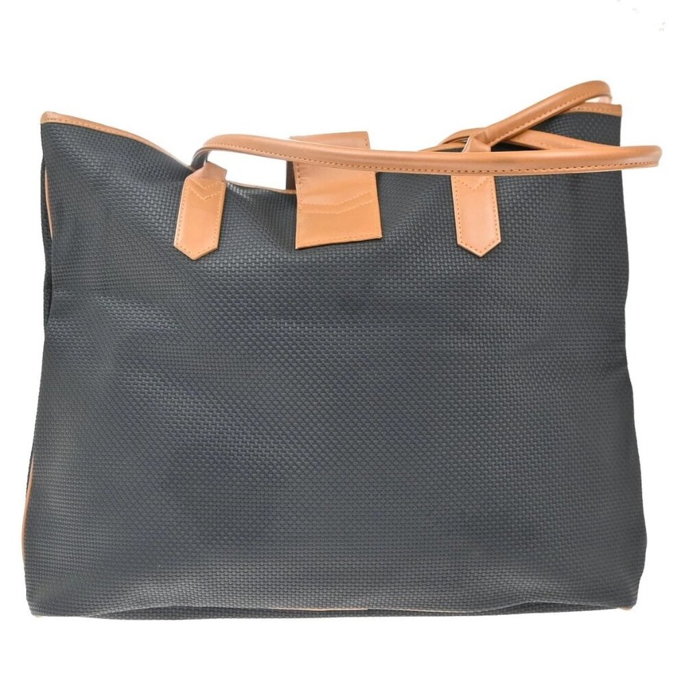 YVES SAINT LAURENT Logo Shoulder Tote Bag PVC Leather Brown Black GHW 62EG289 - Picture 4 of 12